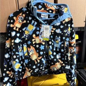 Woman’s hot topic bluey Fleece Jacket - Black and Blue